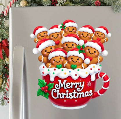 Merry Christmas Verlen - Personalized Gingerbread Family Decal