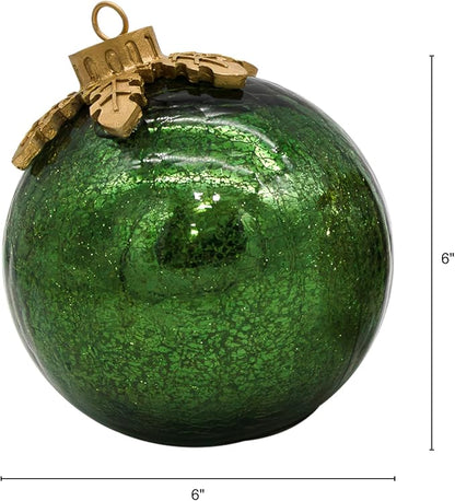 Illuminated Christmas Table Decorations - Pre-Lit Glass Ornament Set of 3 [Take more for less]