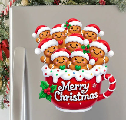 Merry Christmas Verlen - Personalized Gingerbread Family Decal