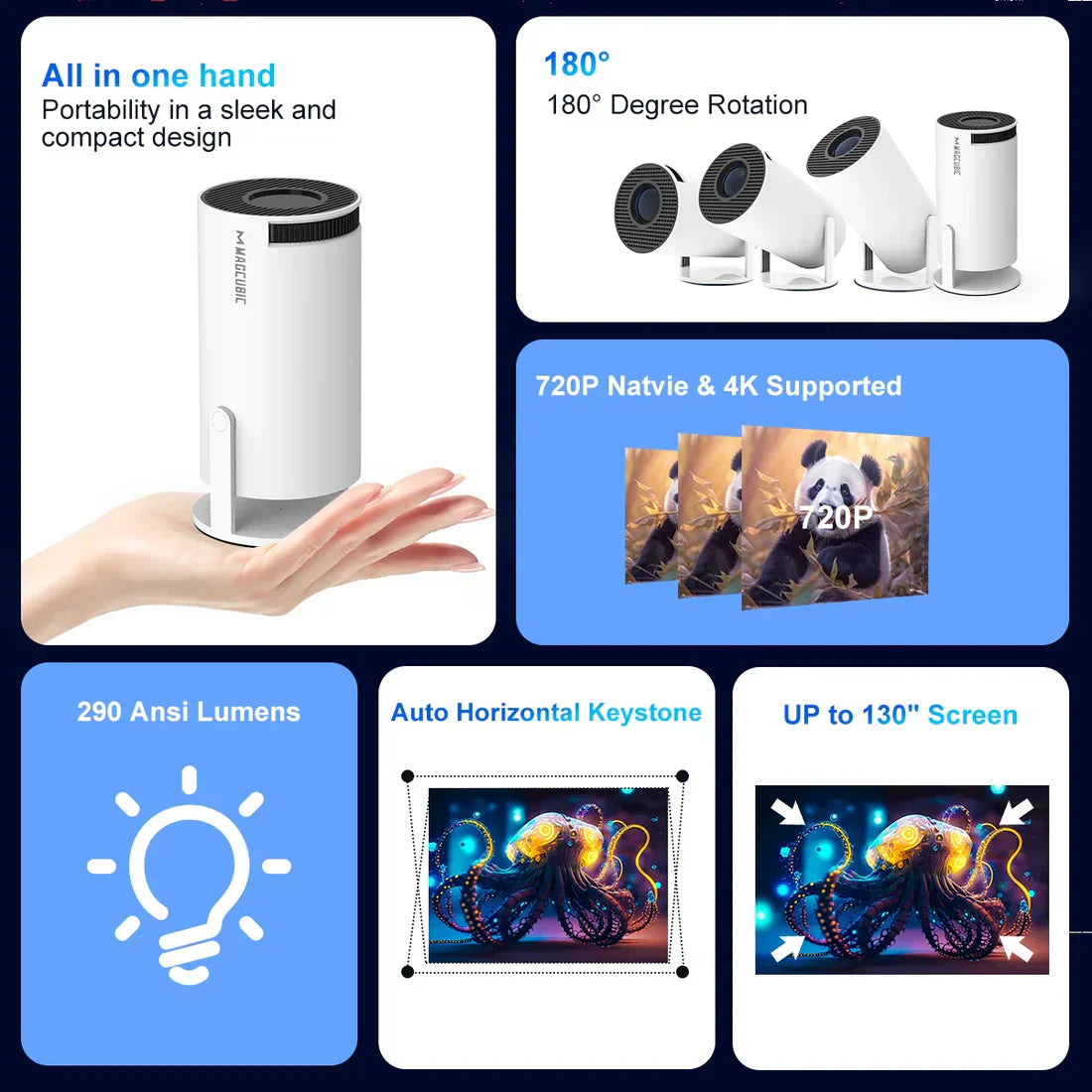 Magcubic Portable Projector HY300 Pro 4K + Gift [End Today]
