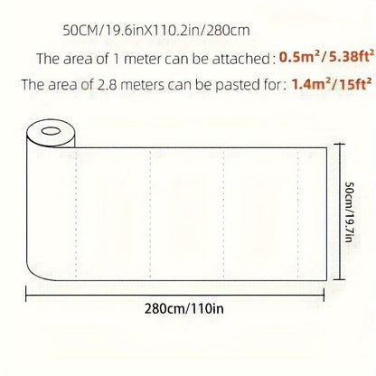 Self-Adhesive Waterproof Vinyl Wallpaper 3D (280cm x 50cm per roll)